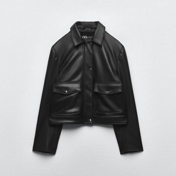 Zara Jackets & Blazers - Zara black leather jacket, size L